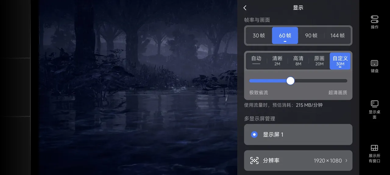 网易UU远程玩《艾尔登法环 黑夜君临》 选择帧率与画面