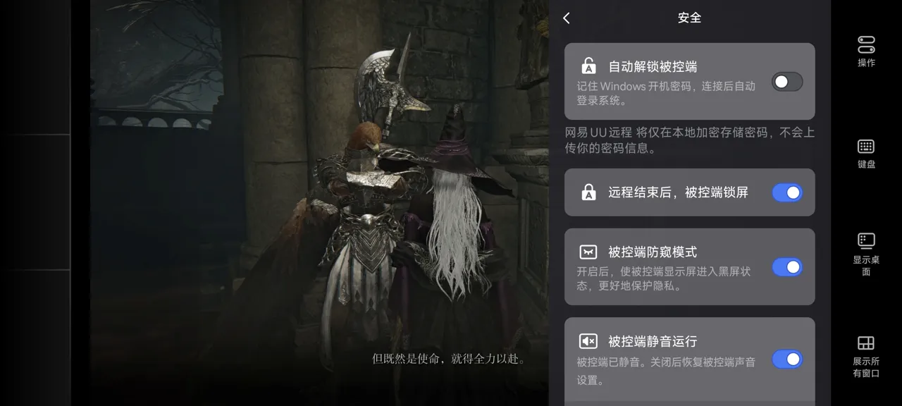 网易UU远程玩《艾尔登法环 黑夜君临》 开启隐私保护
