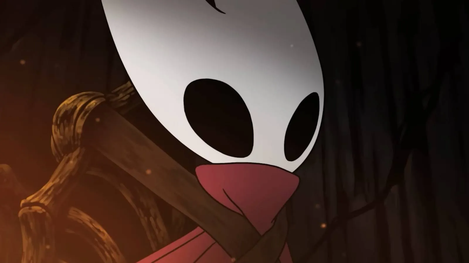 A close-up of Hornet bound in a chair, showcasing one of the first adult-themed sprite replacements for Silksong