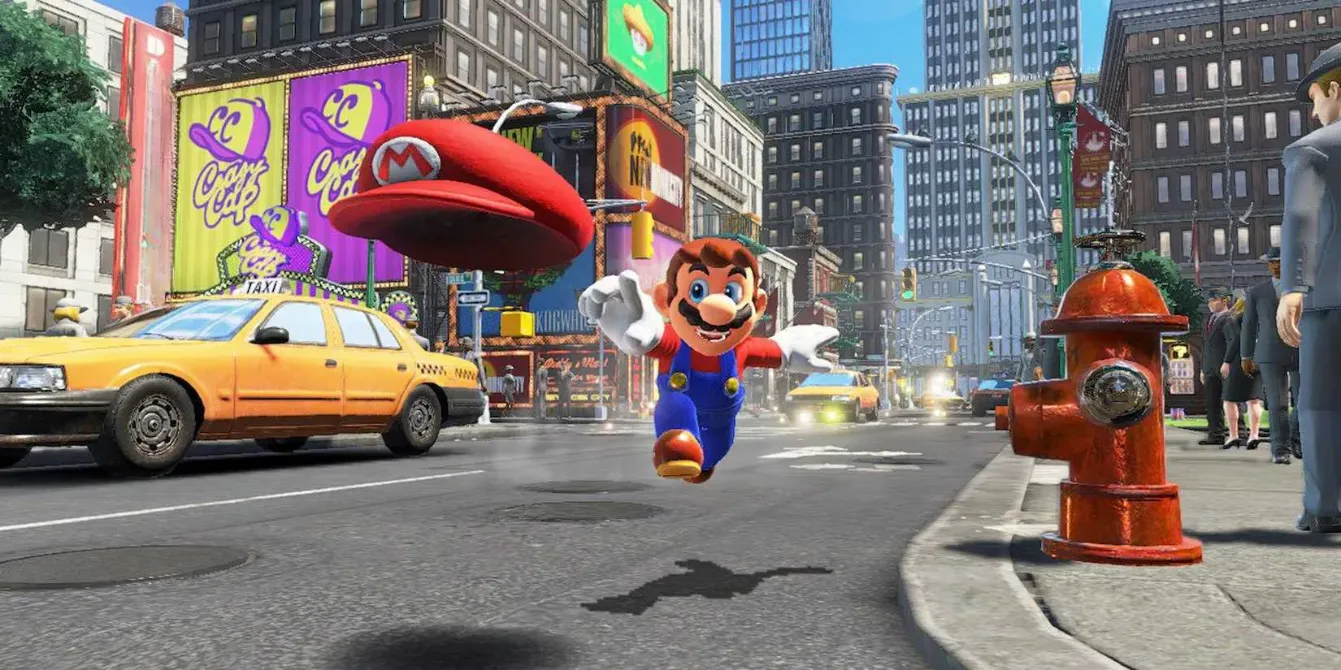 Mario hat throw in New Donk City