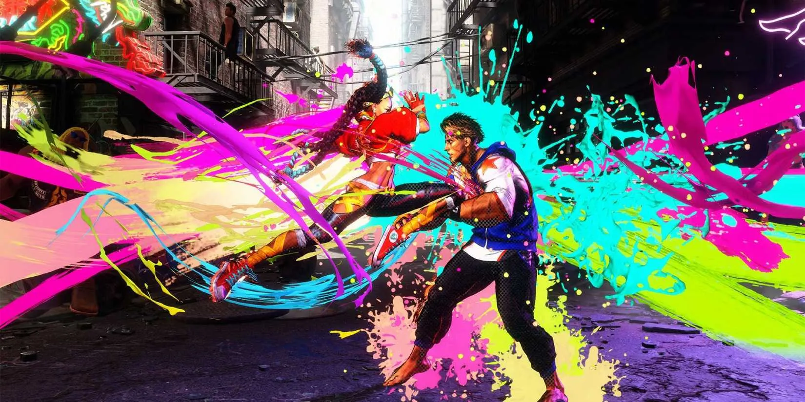 Street Fighter 6 action shot with vibrant character models