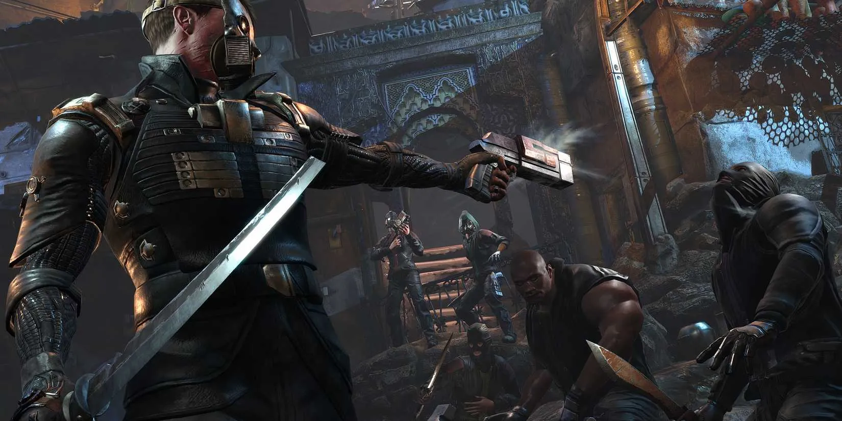 the Technomancer pointing his gun at an enemy
