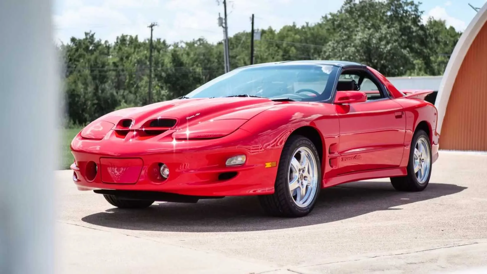 Red 2002 Pontiac Firebird Trans Am WS6 front 3/4 view