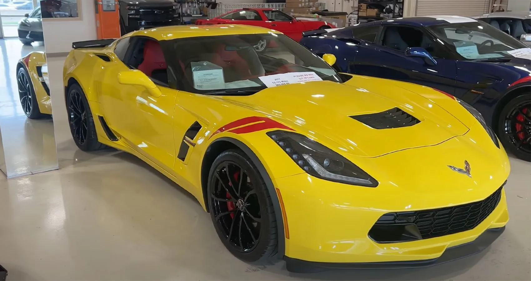 A stock C7 Corvette for reference, highlighting the familiar silhouette that the electric version retains