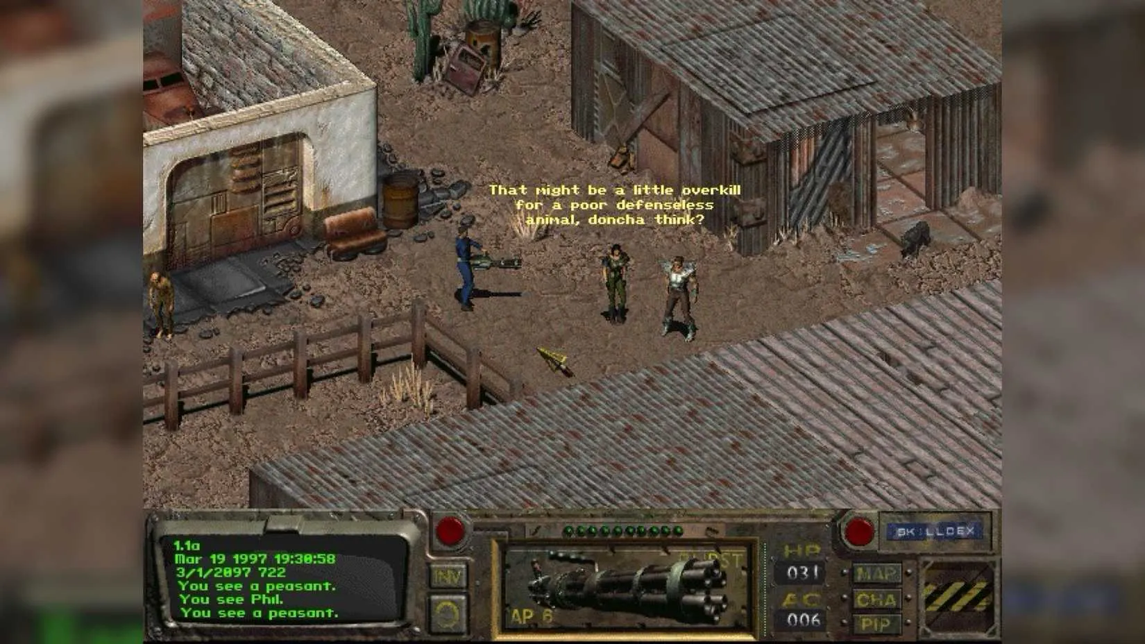 The classic isometric wasteland of the original Fallout
