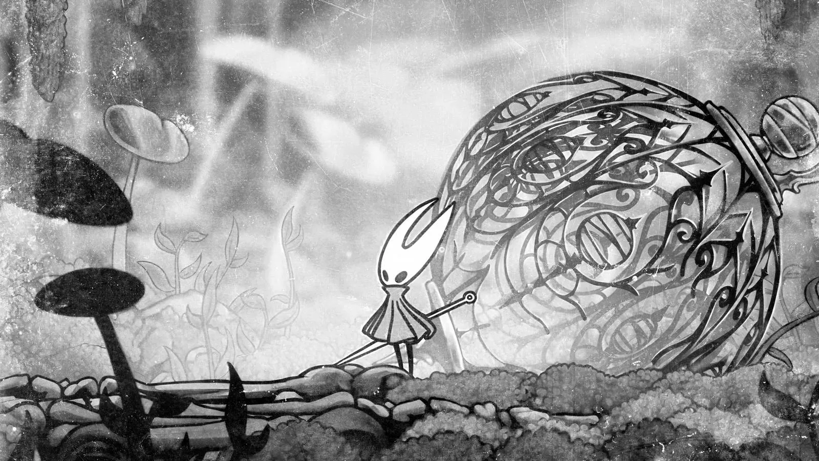 Hornet gazing thoughtfully at the distant spires of Pharloom, a symbol of the long wait finally over
