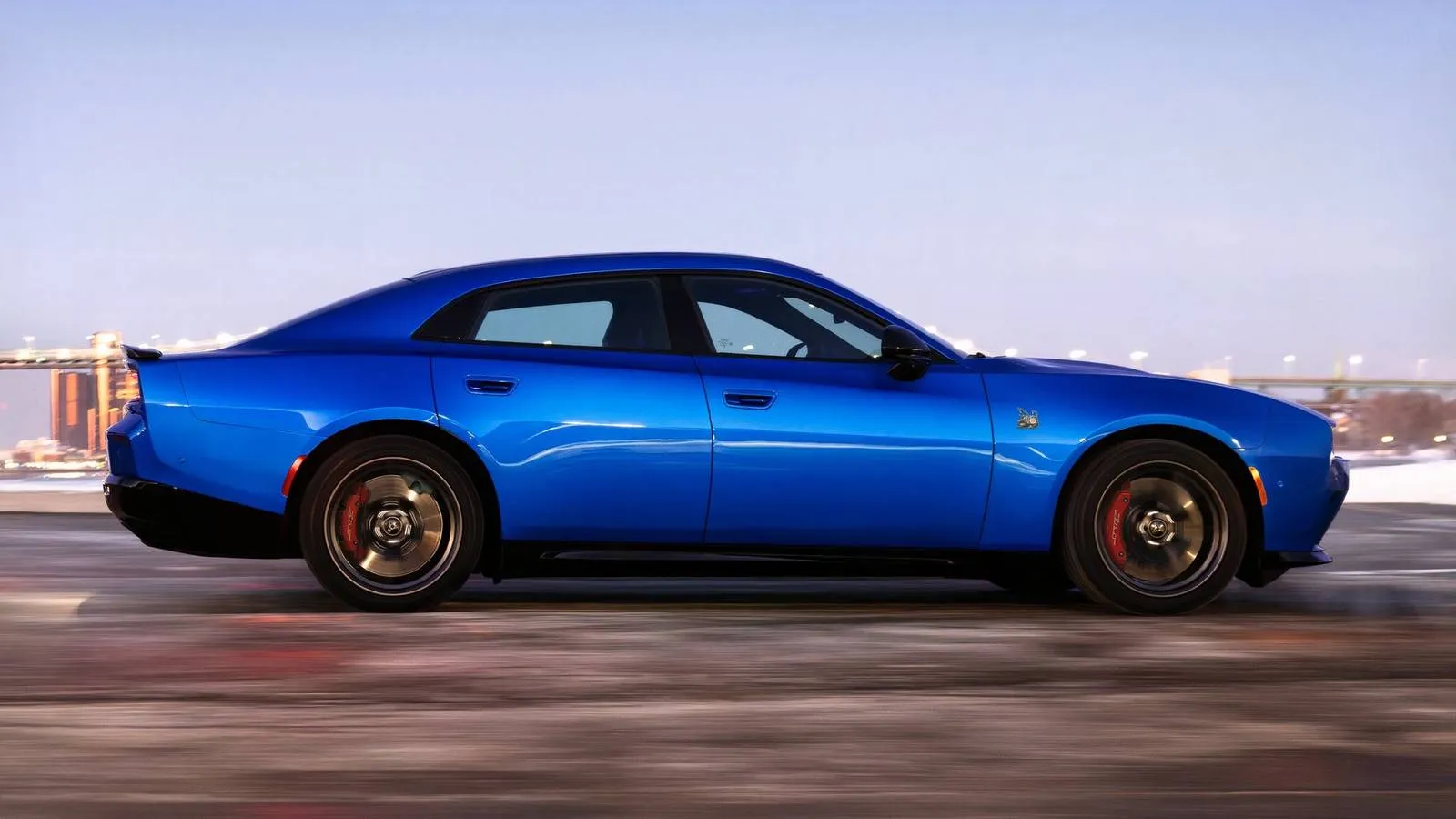 2026 Dodge Charger Daytona Scat Pack four-door in white at a dealer