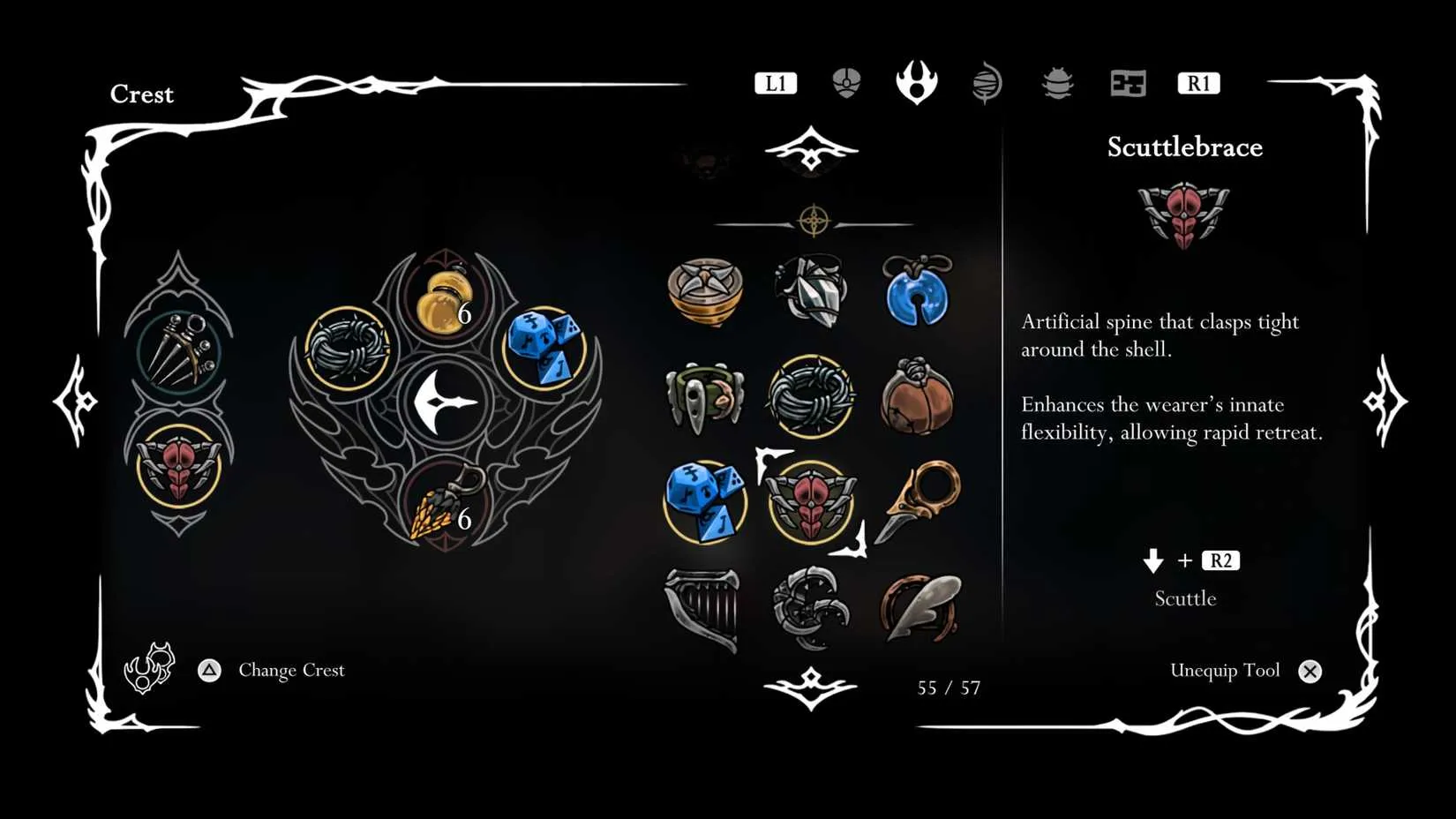 Hornet going feral with Beast Crest, barbed bracelet, and flintslate