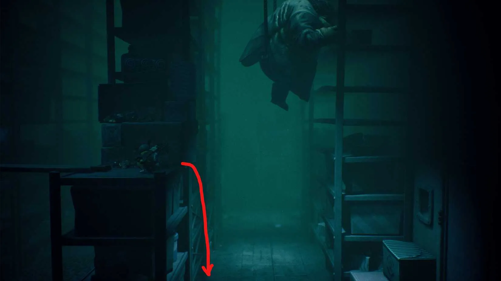 Navigating the shelves while the worker moves up