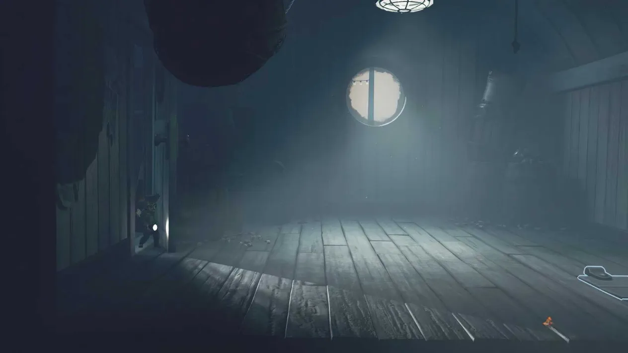 Alone entering a room with a broken window where puppets will attack