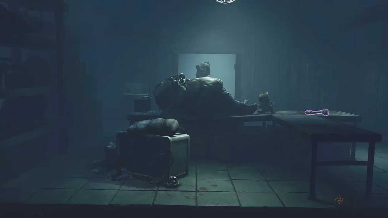 Low and Alone sneaking through a room past Mini Kin