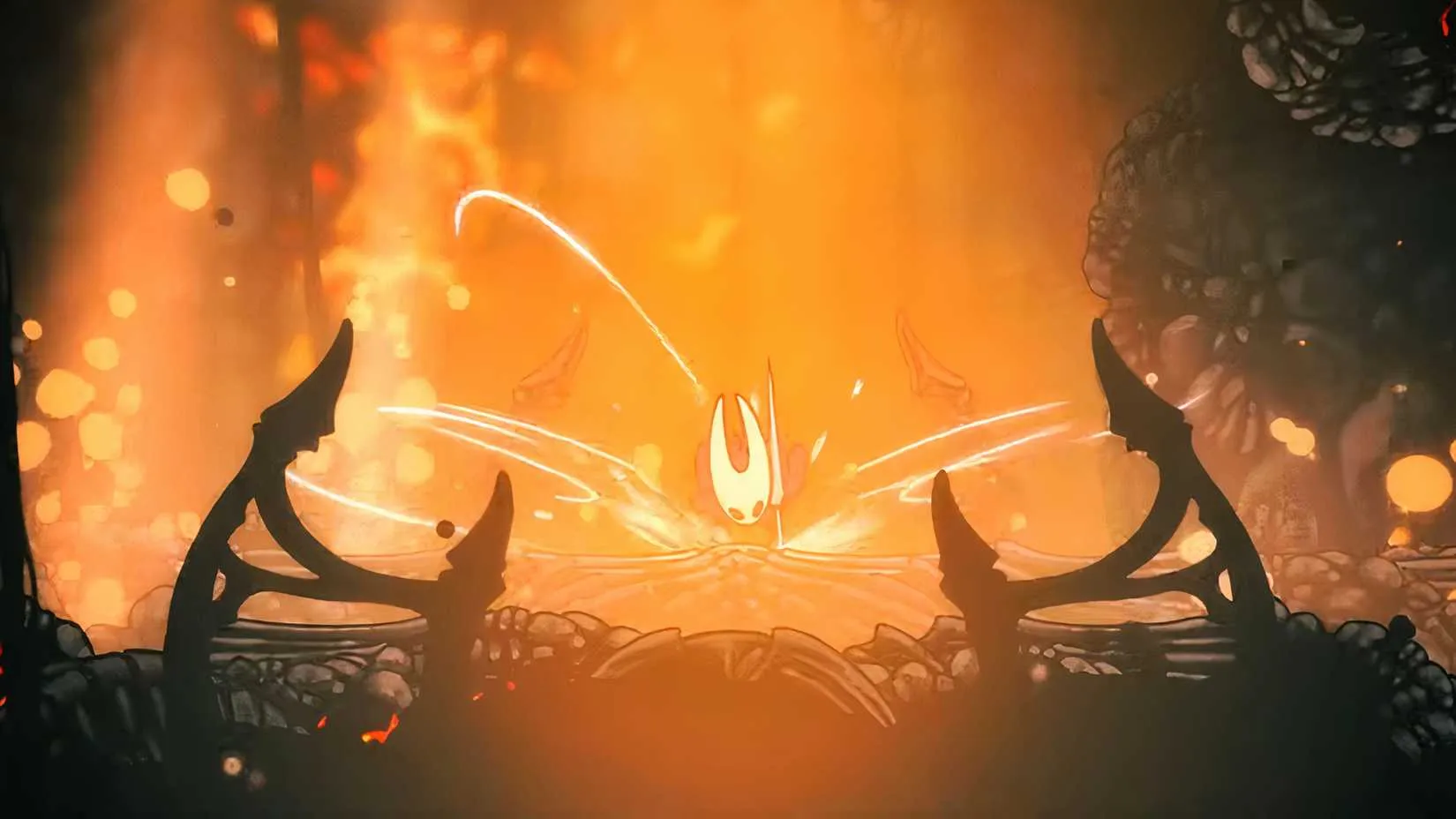 Lava rising beneath Hornet in the Abyss
