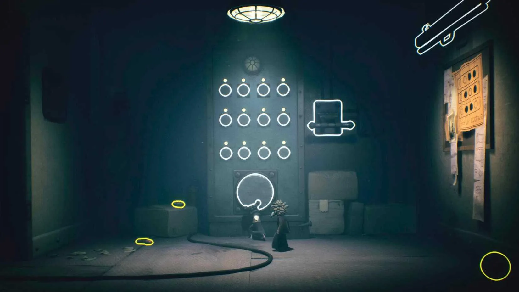 Alone activates the panel with her wrench to start the button sequence