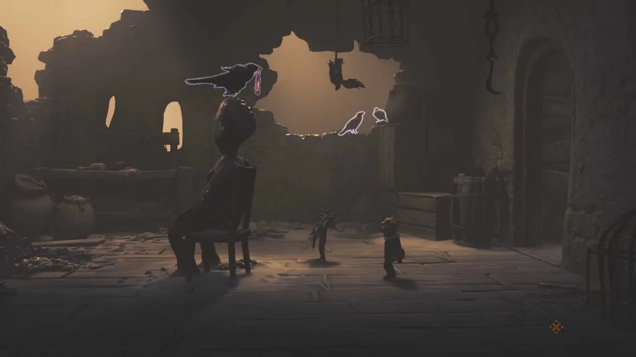Low shooting the crow holding the key