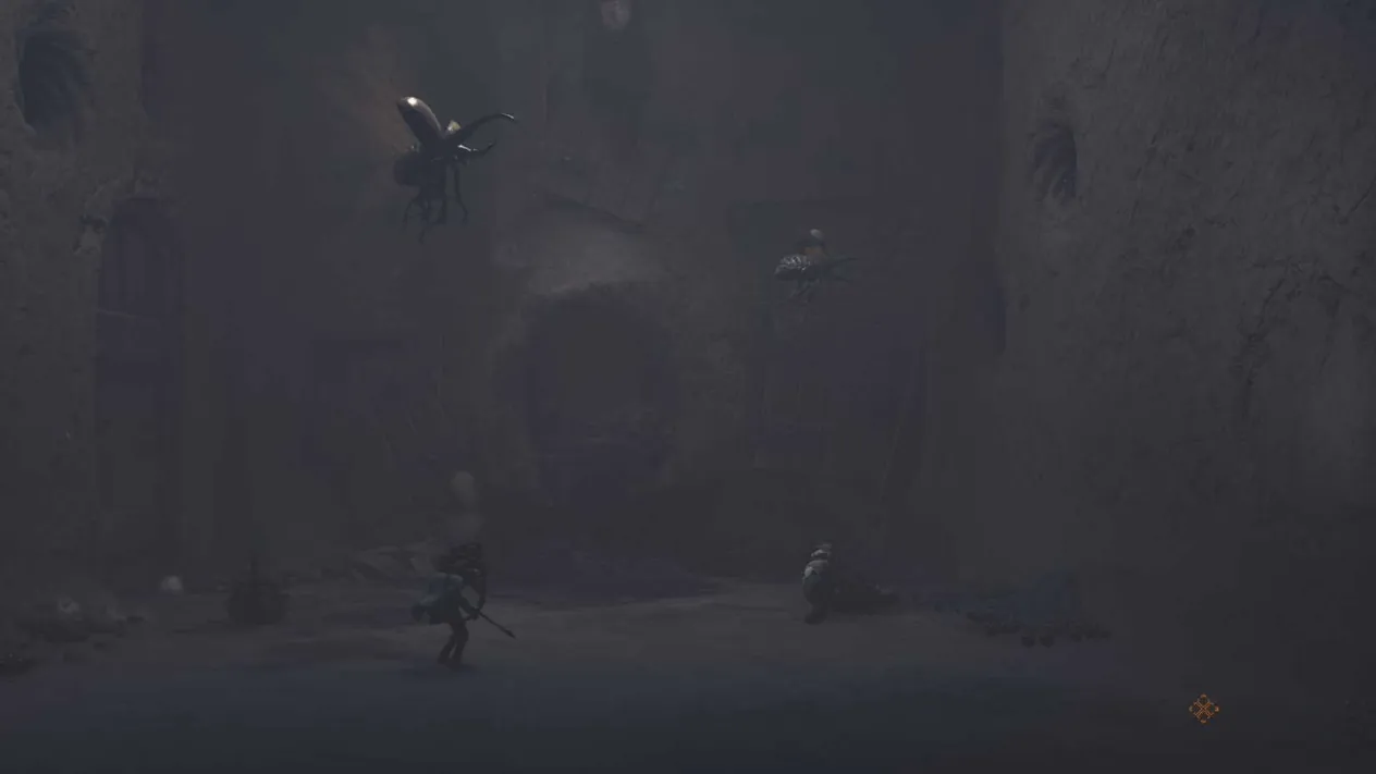 Alone smashing a beetle with her wrench
