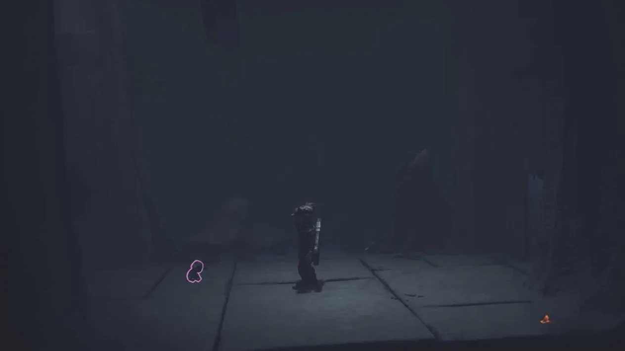 Alone collecting a doll off the floor