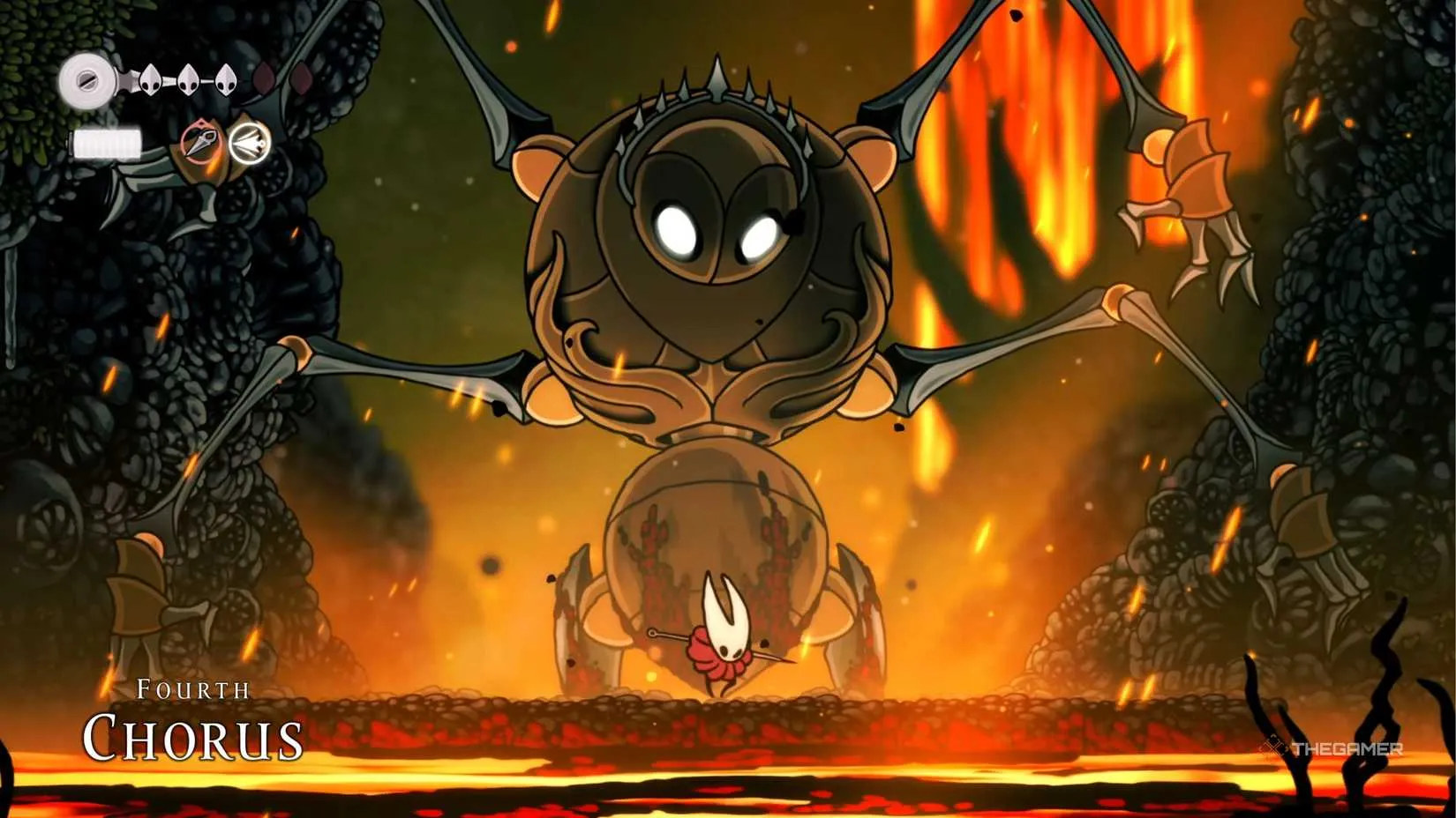 Hollow Knight Silksong Fourth Chorus boss fight starting with introduction