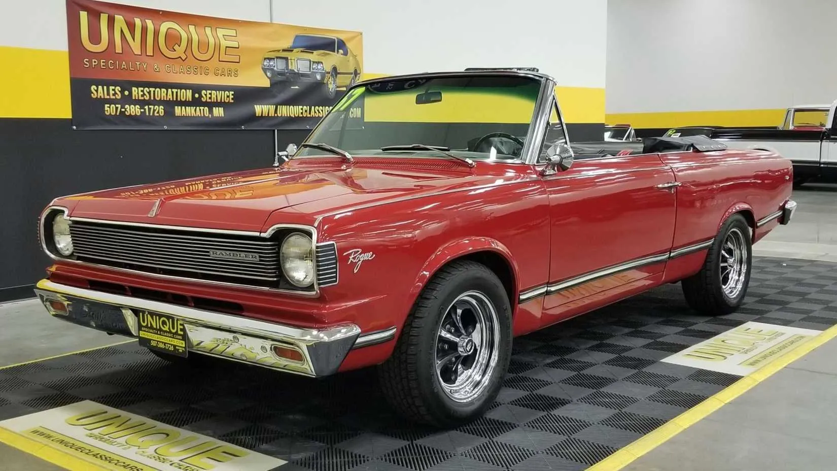 1967 AMC Rambler Rogue convertible at auction showing its compact shape and clean lines