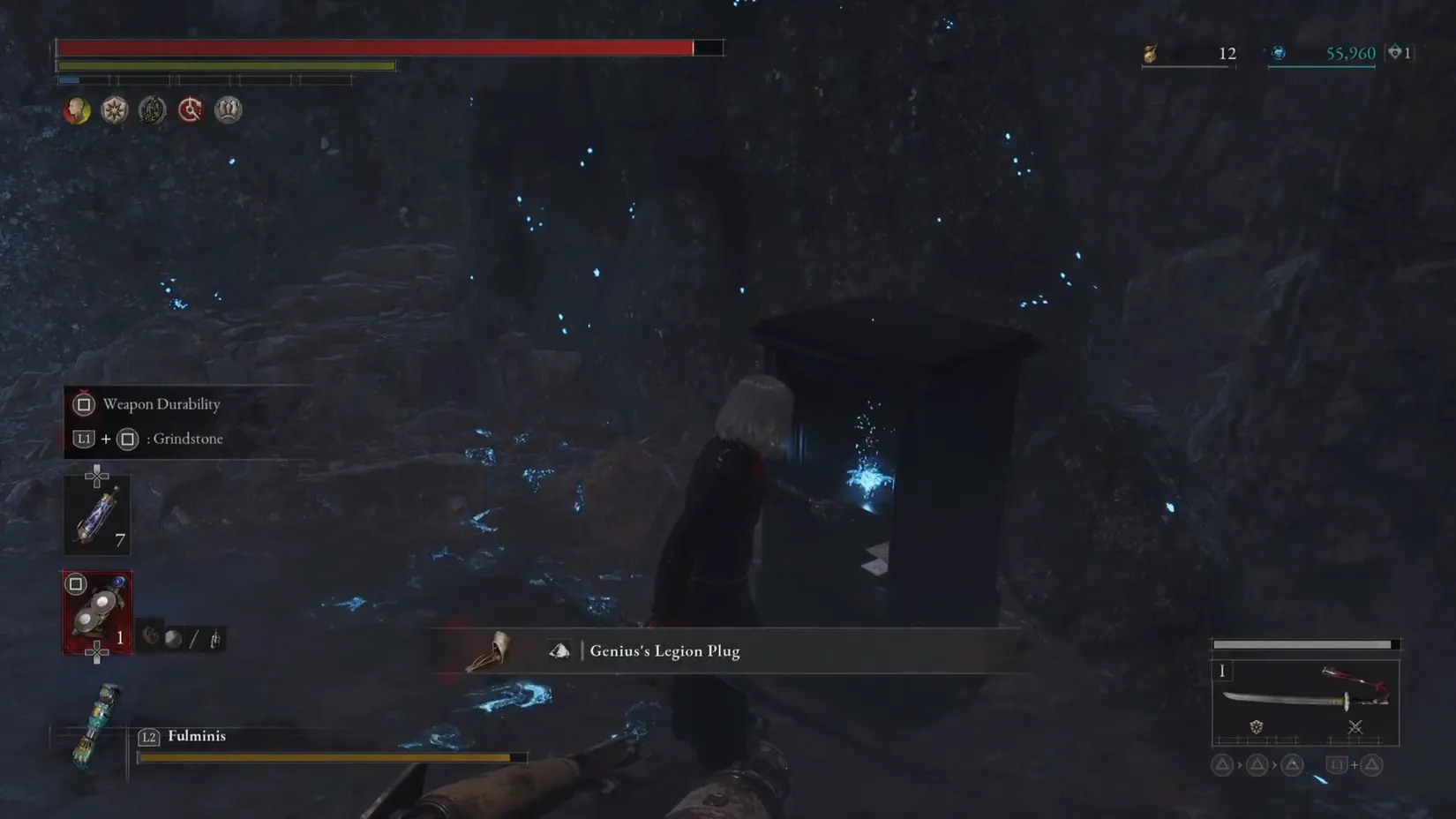 The second Legion Plug location near a waterfall