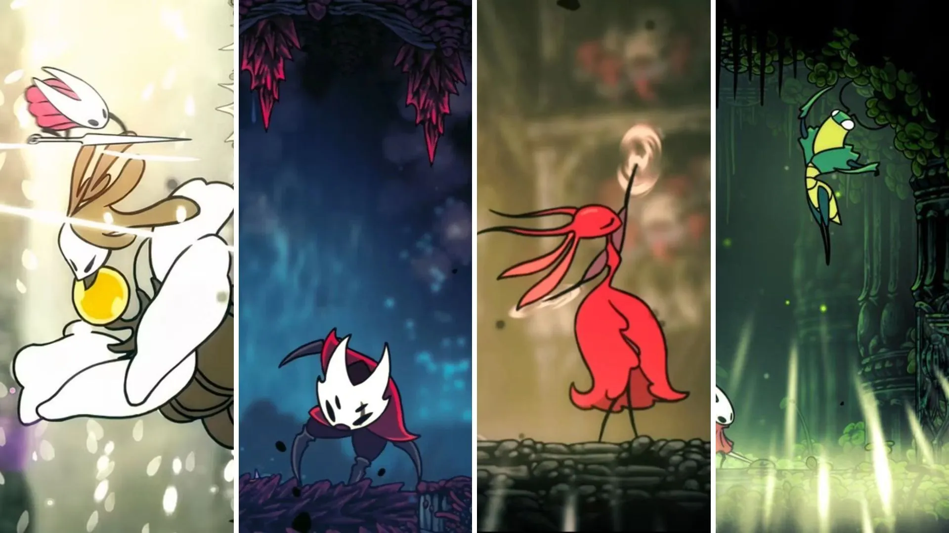 The selection of boss hearts available in Hollow Knight: Silksong.