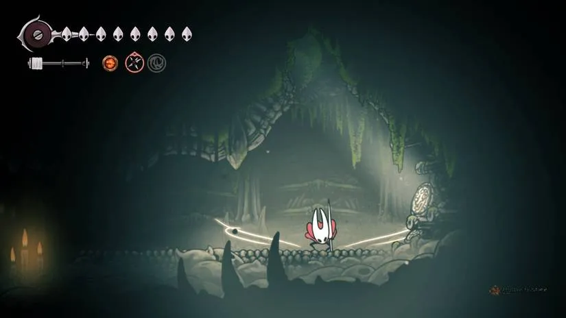 The hidden chamber leading to the Shaman Crest, illuminated by faint silk light