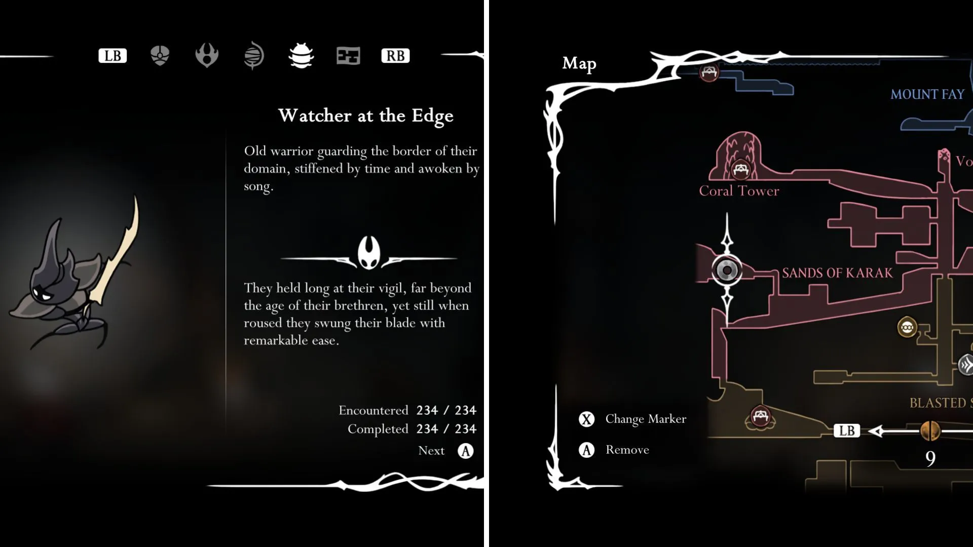 The Watcher boss standing in an arena, ready to strike.