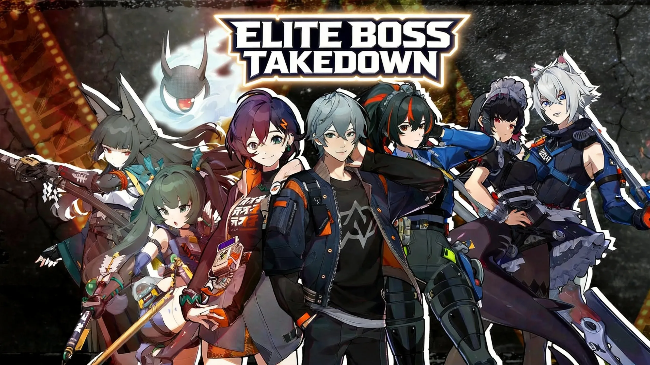 Agents chain attacking a stunned elite boss in Shiyu Defense