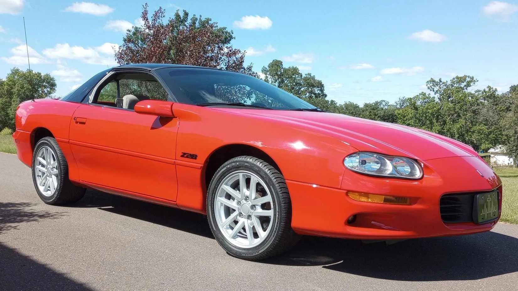 A red 2002 Chevrolet Camaro Z/28 Coupe