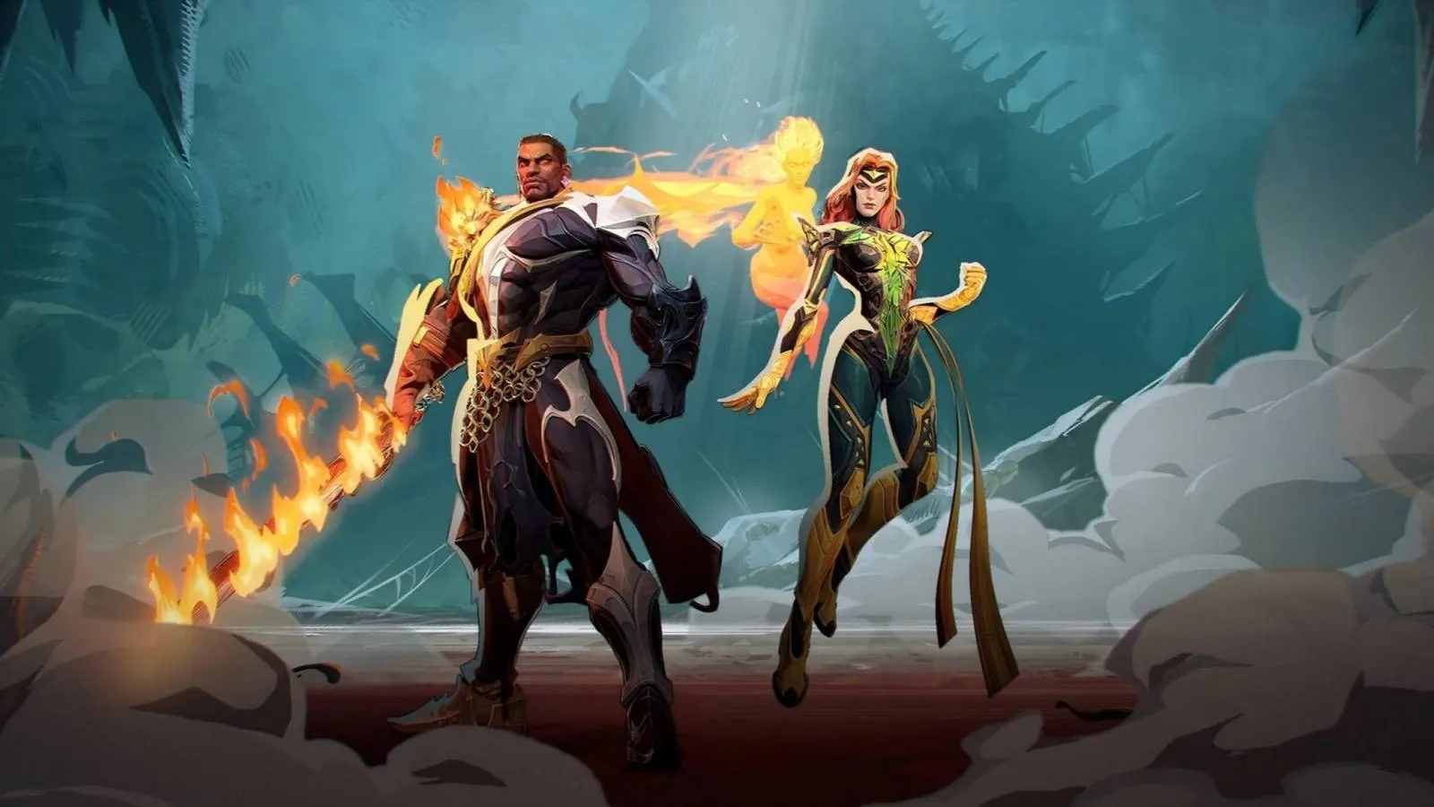 Season 4.5 heroes assemble: Blade and Phoenix striking a dramatic team-up pose