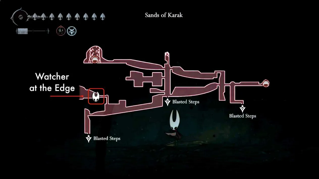 Location of the Watcher at the Edge in Sands of Karak map