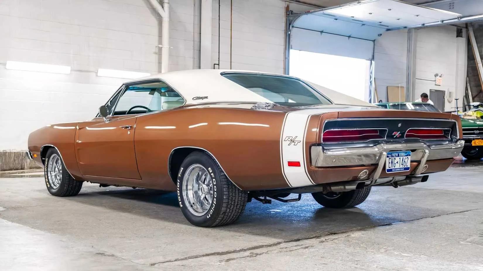 Rear view of 1969 Dodge Charger R/T with Cragar wheels