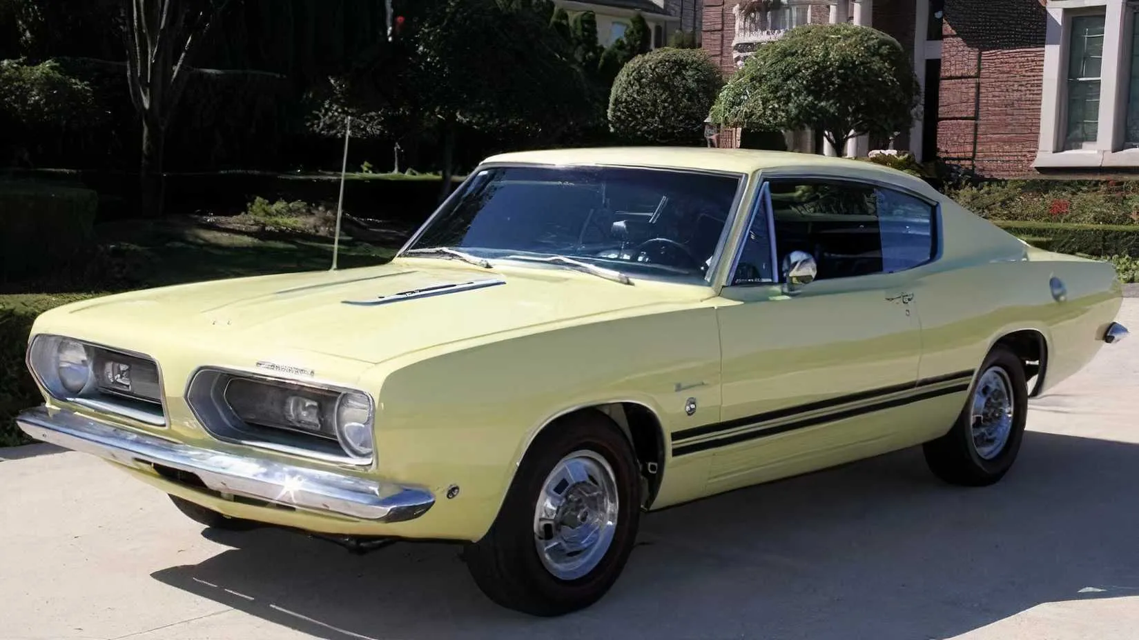 1968 Plymouth Barracuda 340 in a showroom