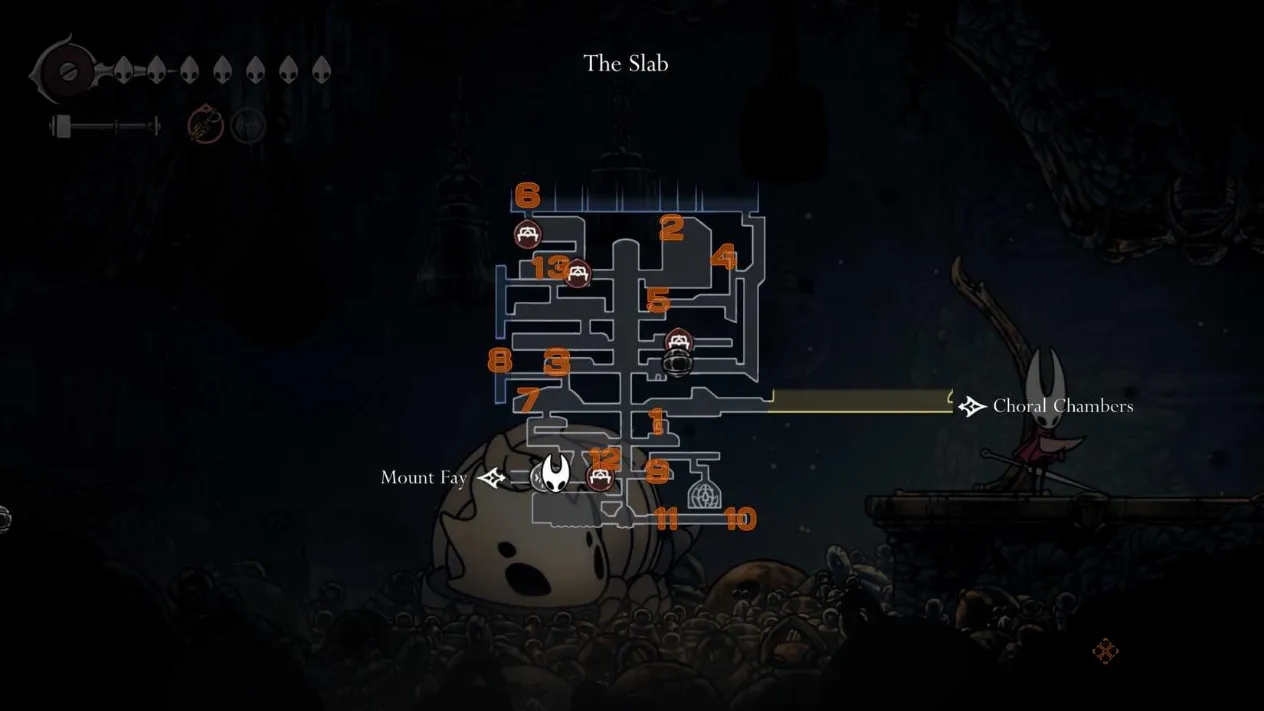 The Slab map marked with all collectible locations