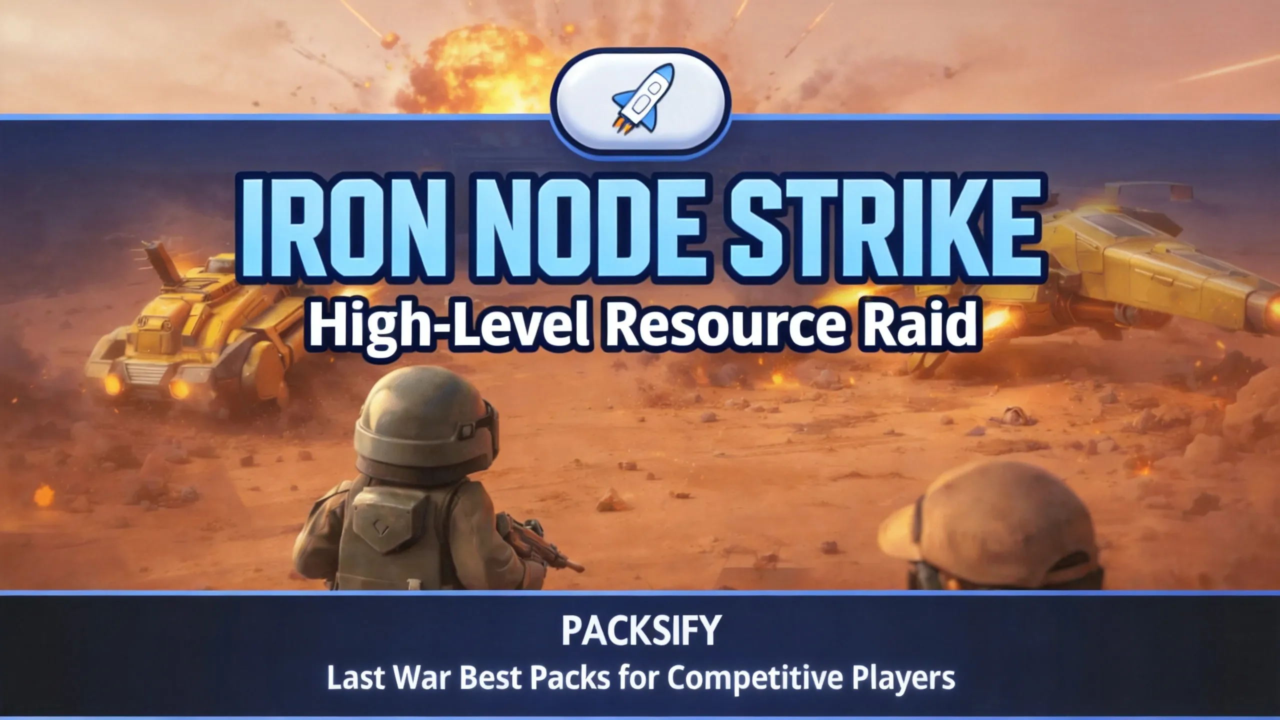 Hero squad gathering a high-level iron node on the world map