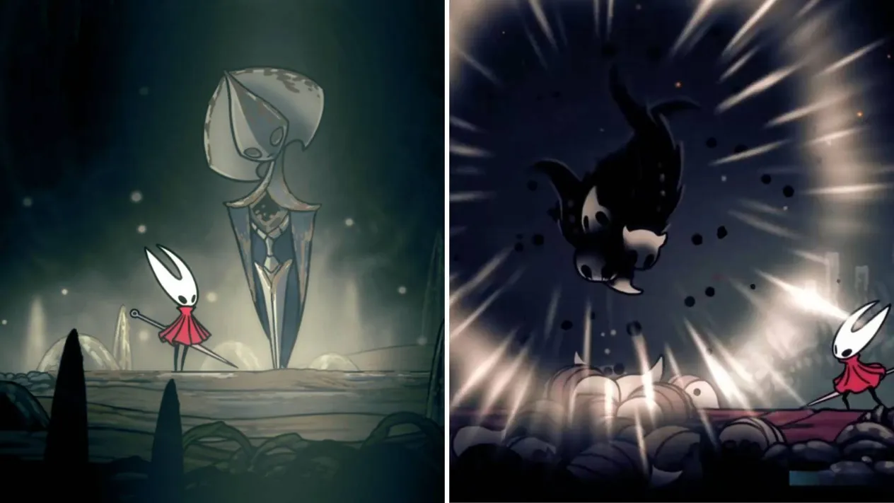 A shadowy room where Steel Seer Zi waits with the Lost Vassal wish