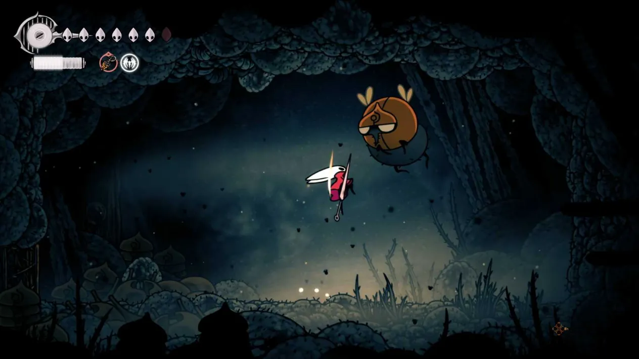 Hornet braces for the waves of enemies leading to the Broodmother