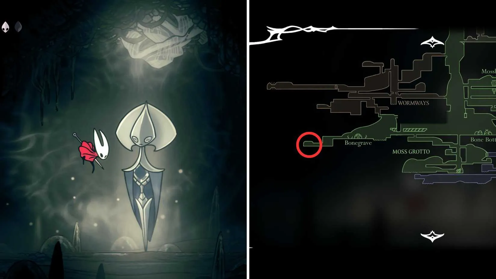 The new cave in Bonegrave where the boss Sula awaits
