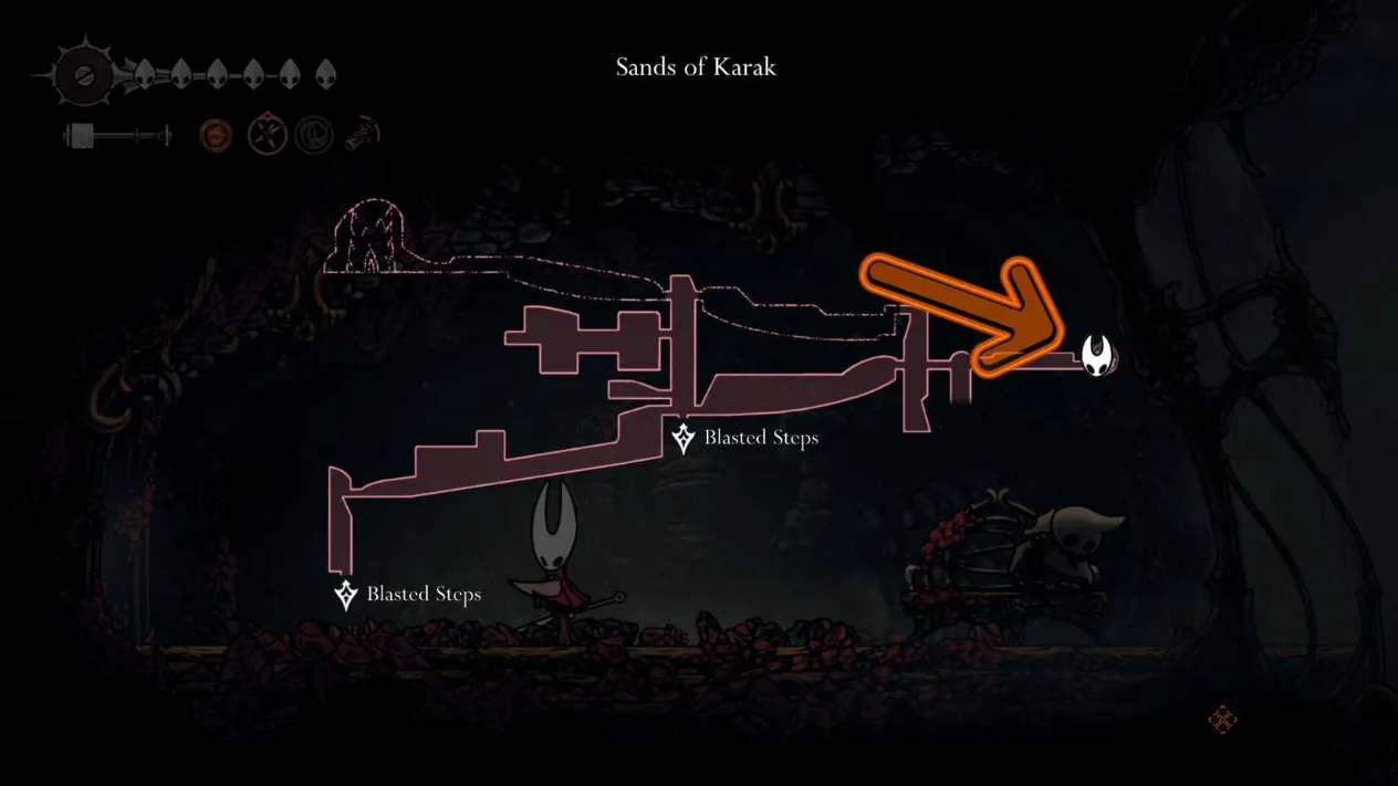 The third Simple Key resting on a pilgrim's body in Sands of Karak