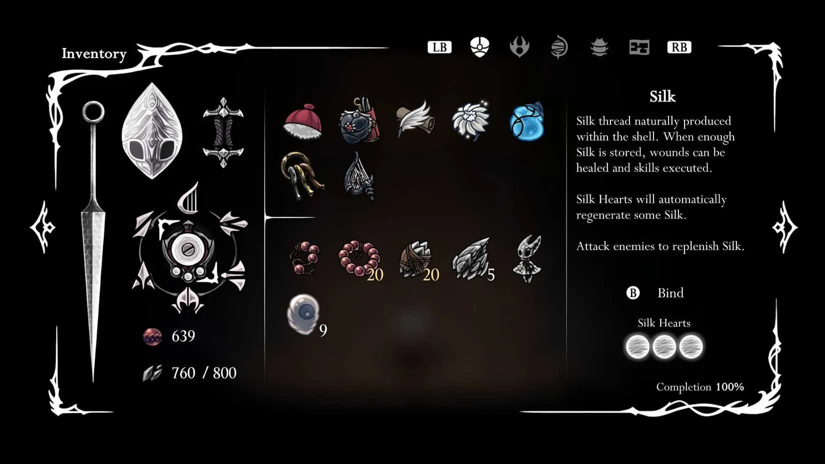A Silk Heart, a vital upgrade obtained from one of three specific boss encounters.