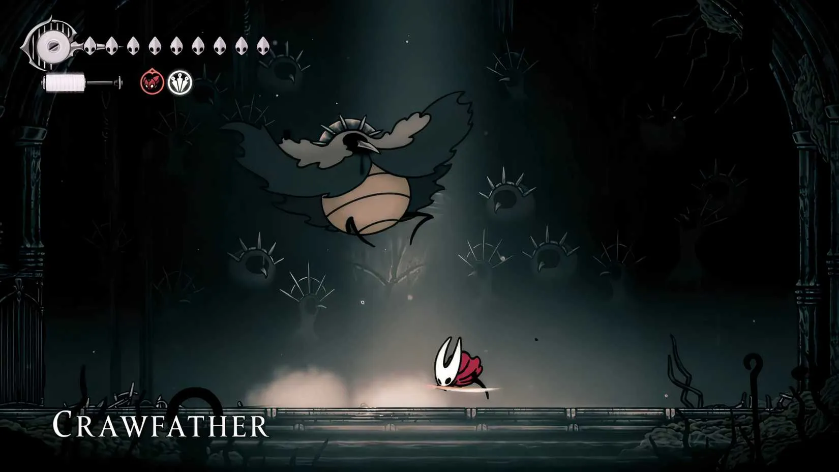 The Crawfather with a flock of obnoxious craw enemies
