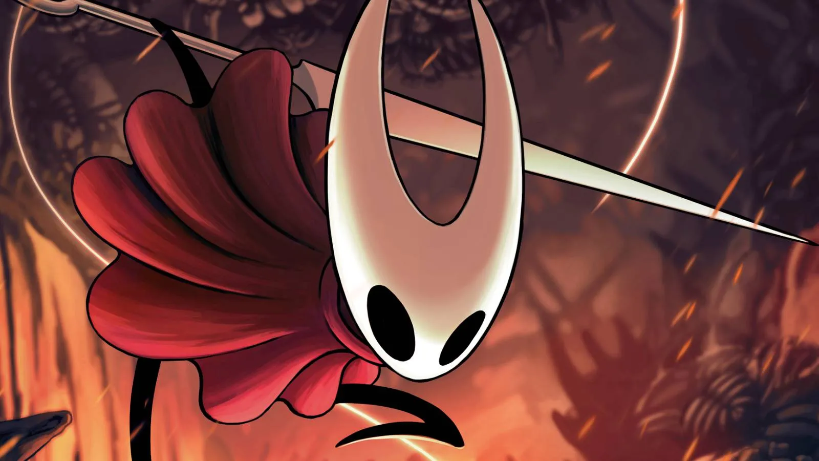 Hornet charges in with the needle in Silksong