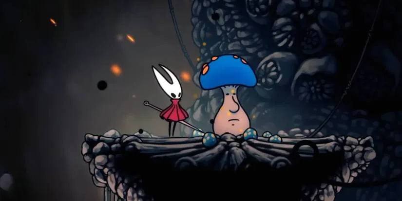 Hollow Knight Silksong Mister Mushroom NPC appearing in Bone Bottom location