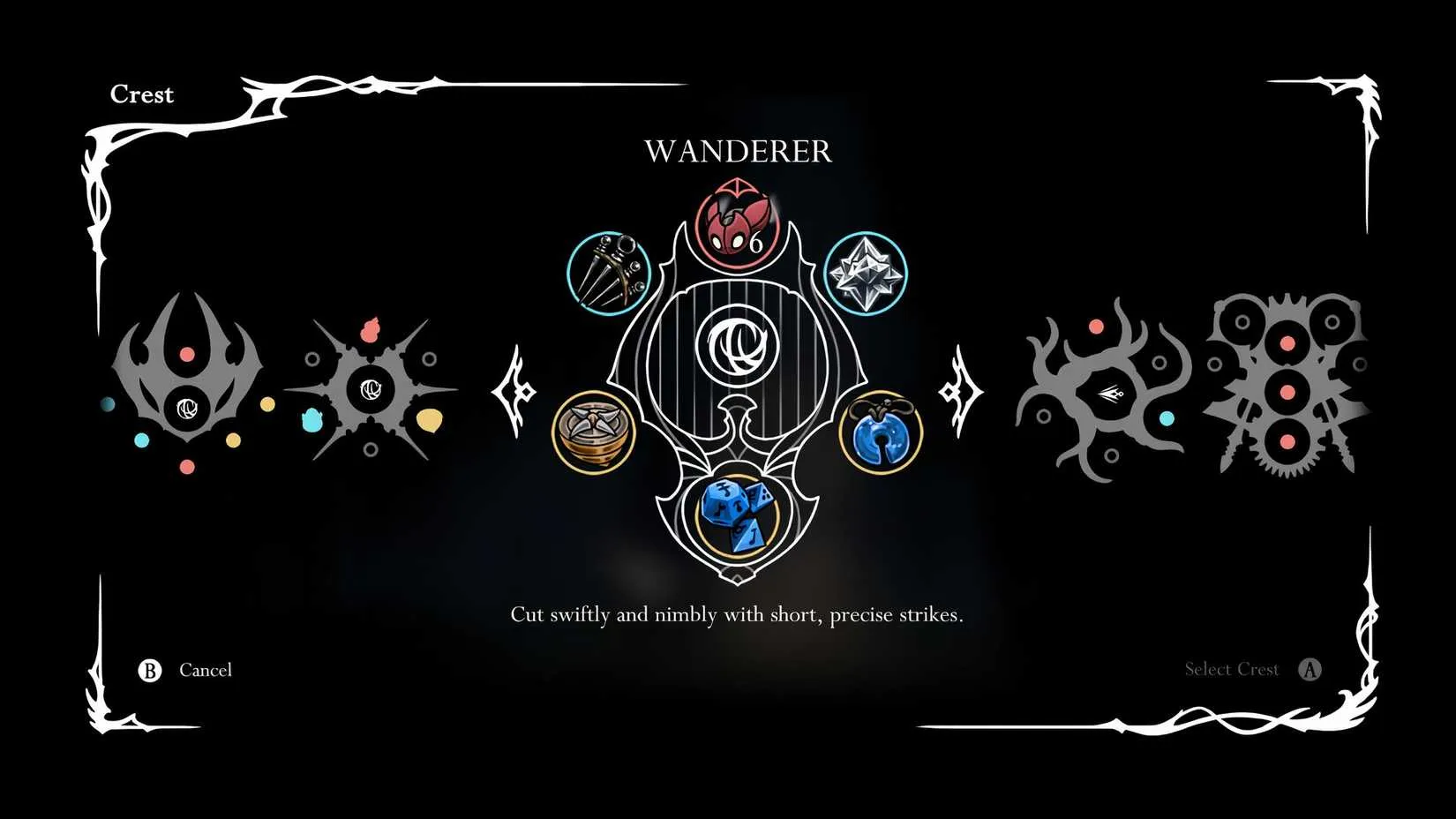Hornet equipping the Wanderer crest mid-battle