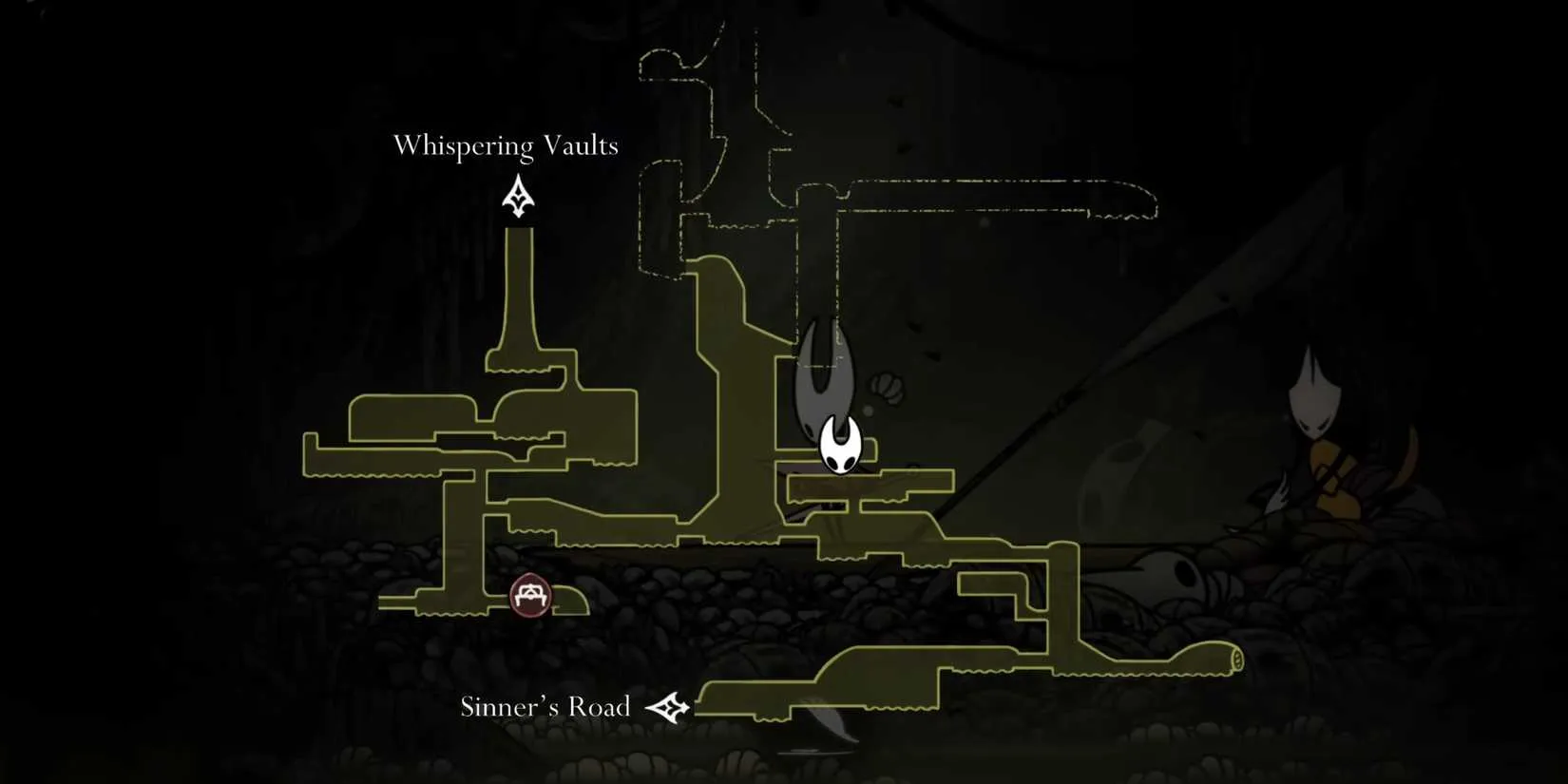 The complete Bilewater map, showing Shakra's eastern perch