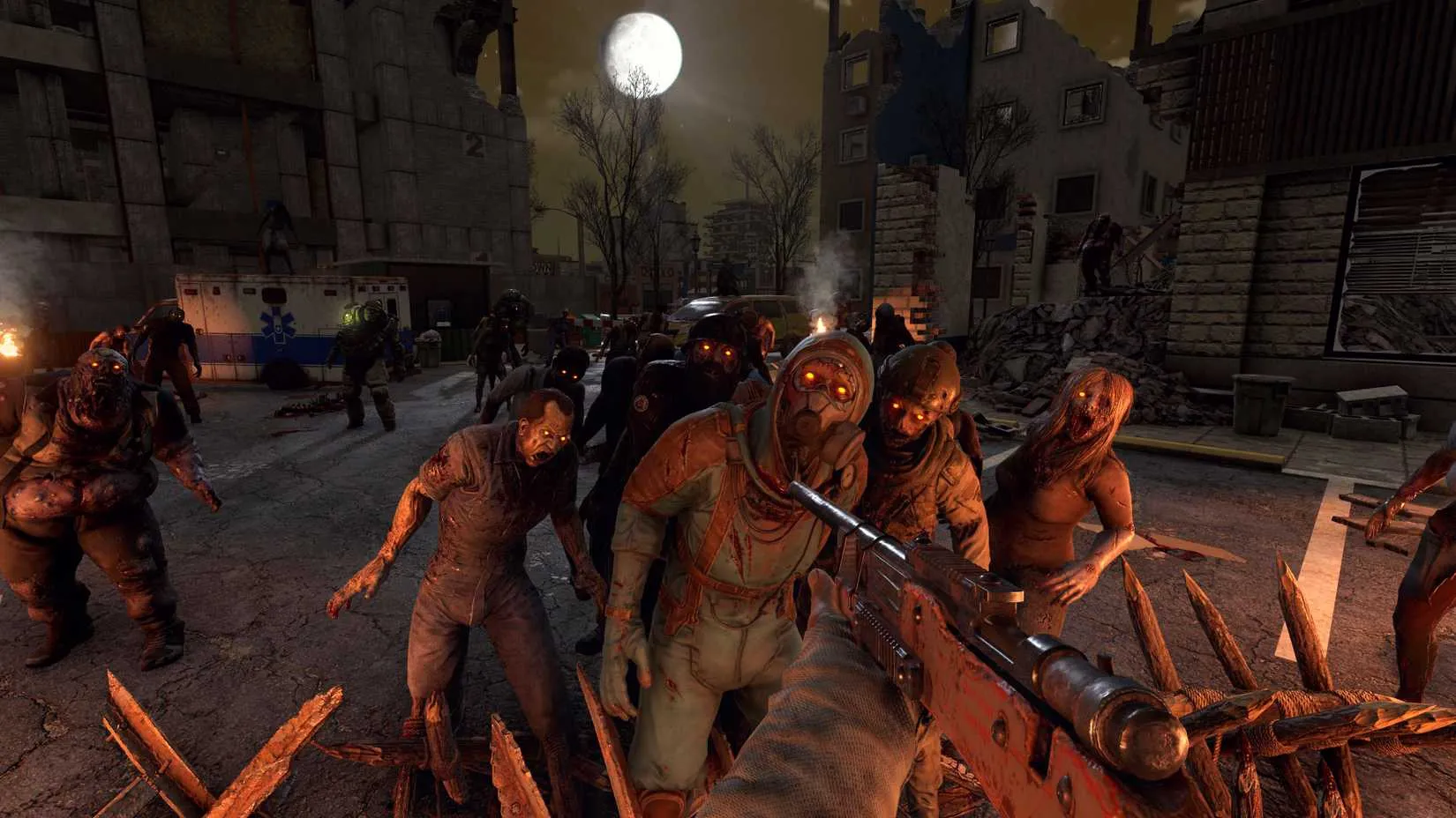 A survivor fighting a zombie bear in 7 Days to Die