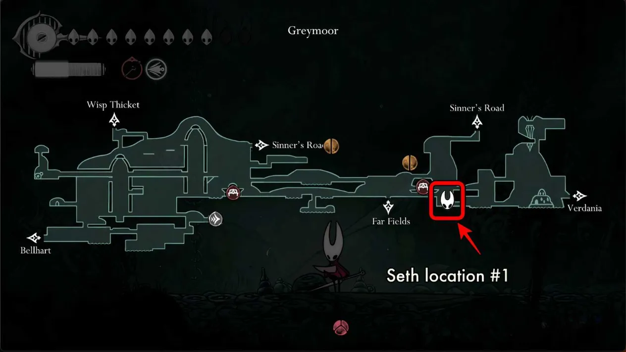 Map of Seth's first location in Greymoor