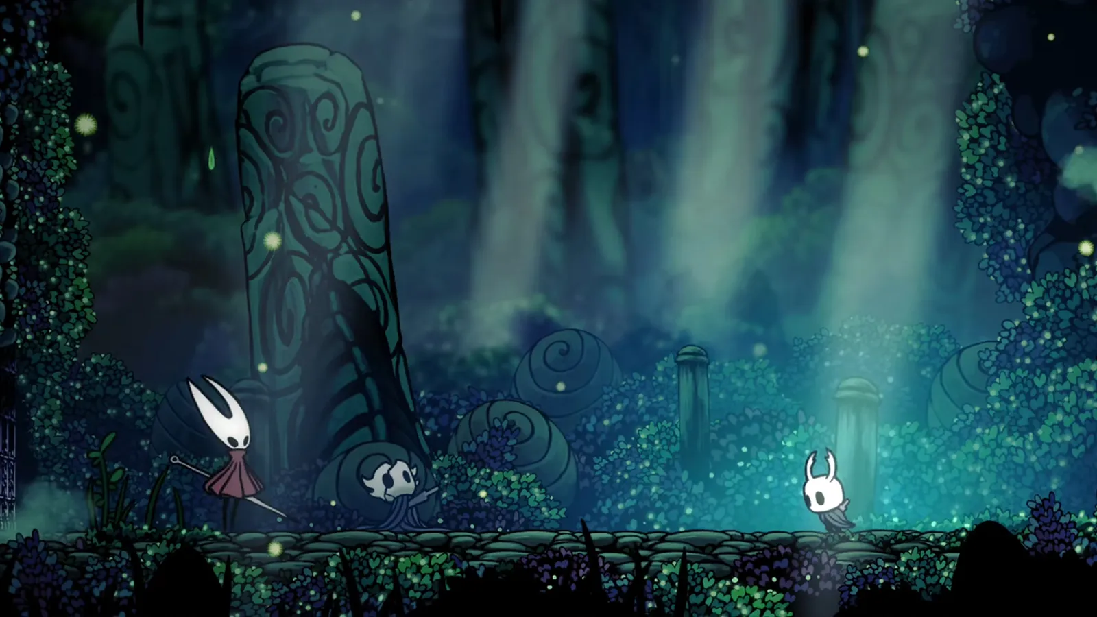 Hollow Knight and Hornet facing each other