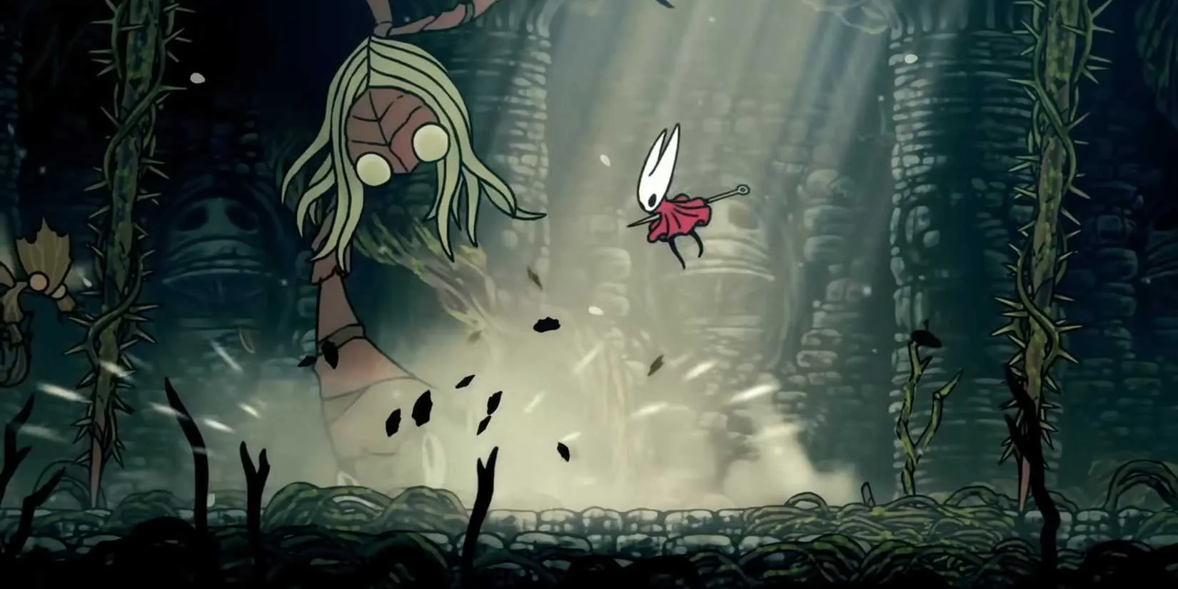 A tense boss battle against Sister Splinter, exemplifying the careful, phase-driven encounters that define the Soulslike experience