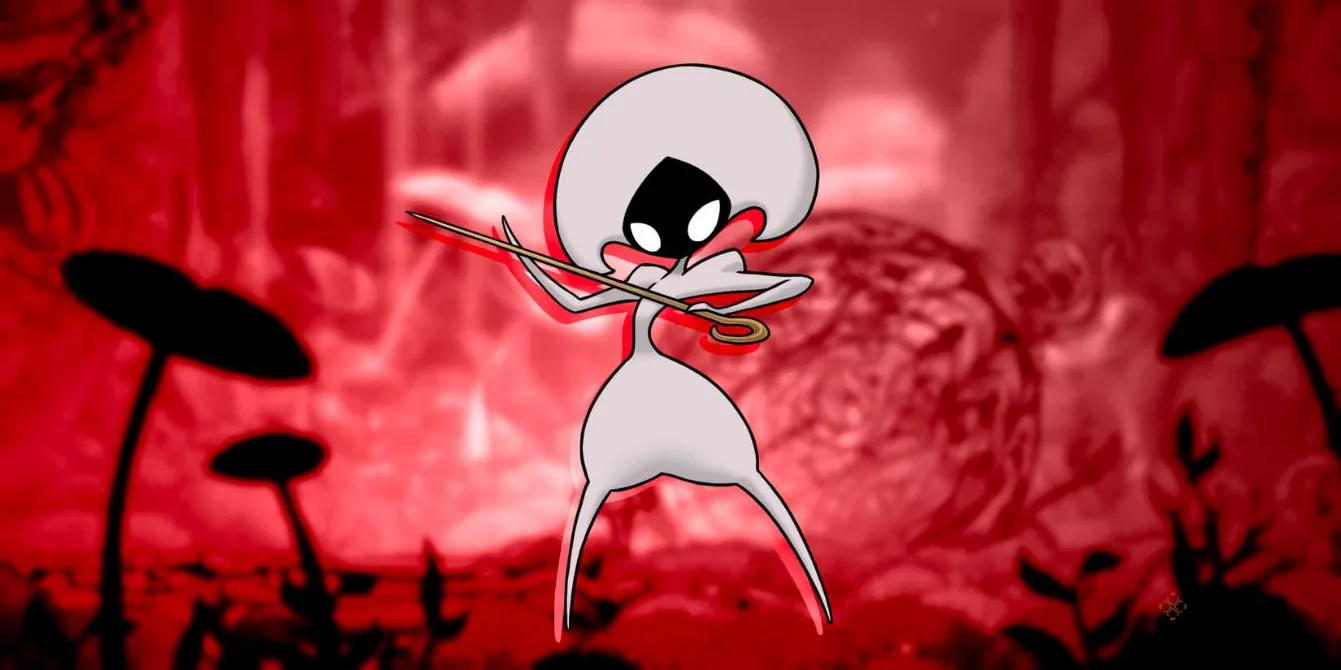 Lace the silk entity striking a dynamic pose in Hollow Knight: Silksong