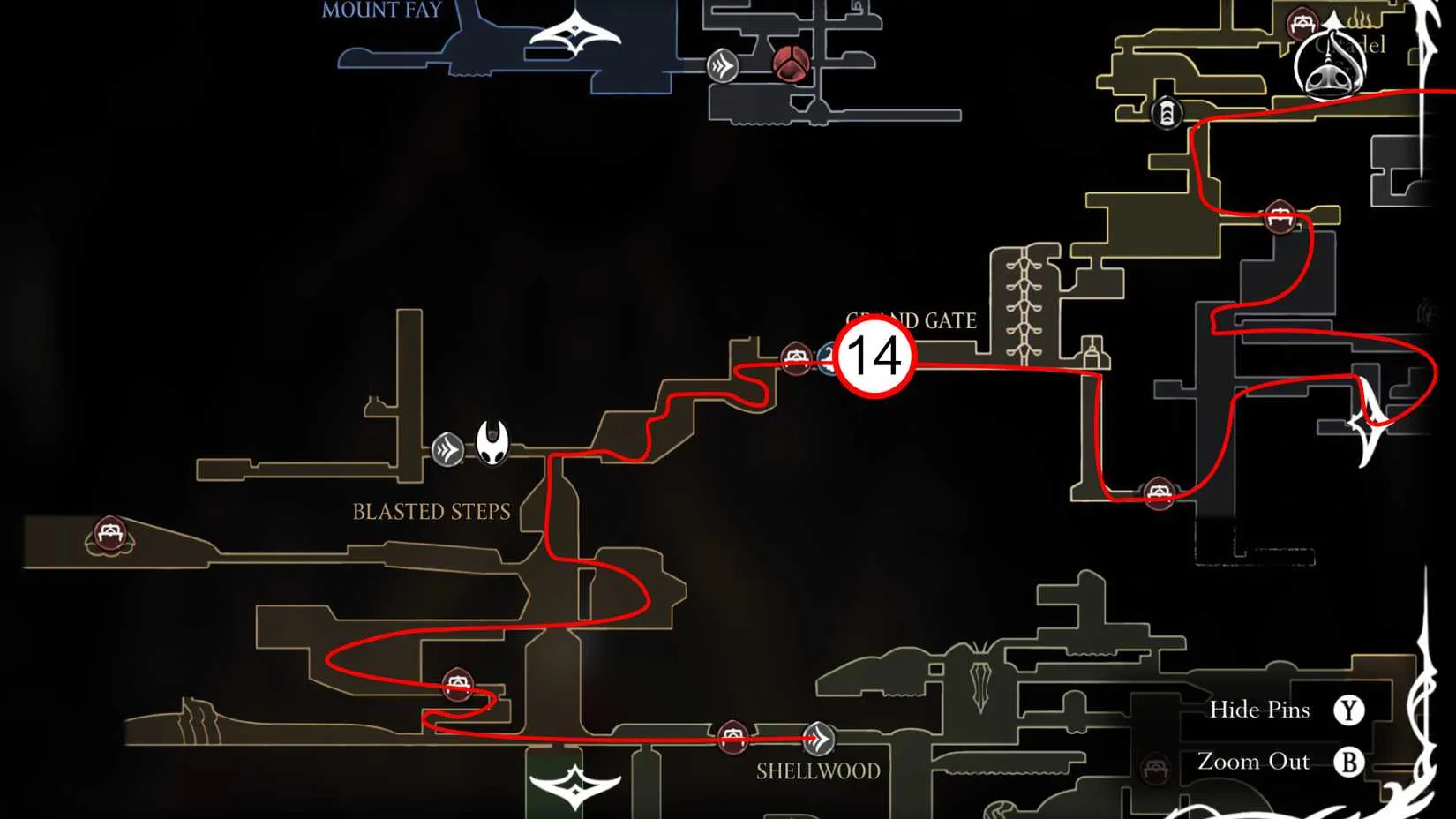 Hornet exploring the Bellway tunnels after acquiring Cling Grip